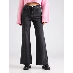 Levi's Ribcage Bell Jeans Women 24x34 Black NWT High‎ Rise Flare Denim